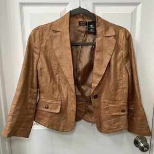 Nicole by Nicole Miller - Bronze Fitted Cropped Blazer